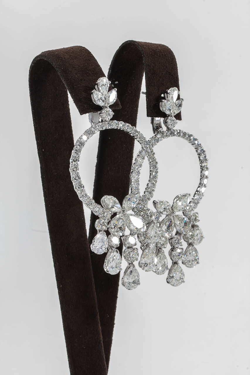 Modern Important Diamond Platinum Butterfly Chandelier Earrings
