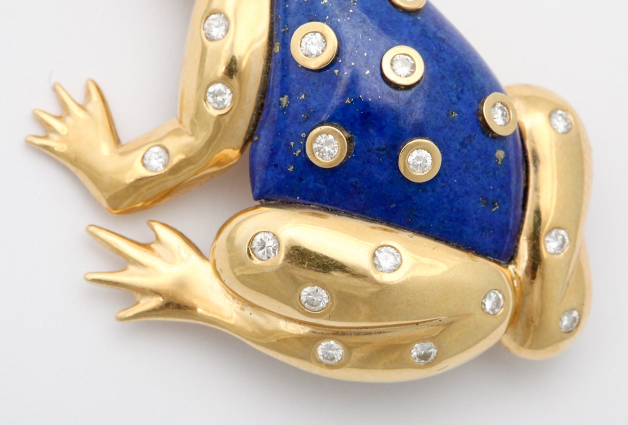 Verschönerter Lapis-Diamant-Frosch im Zustand „Hervorragend“ im Angebot in New York, NY