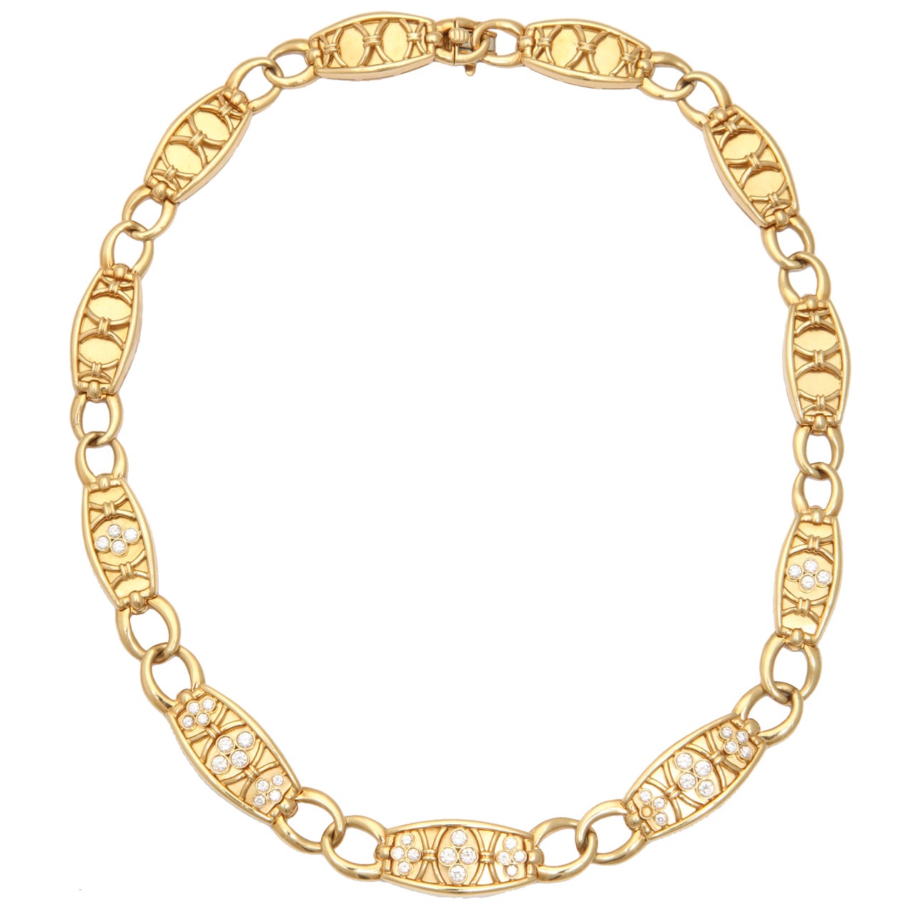 Diamond Gold Necklace For Sale