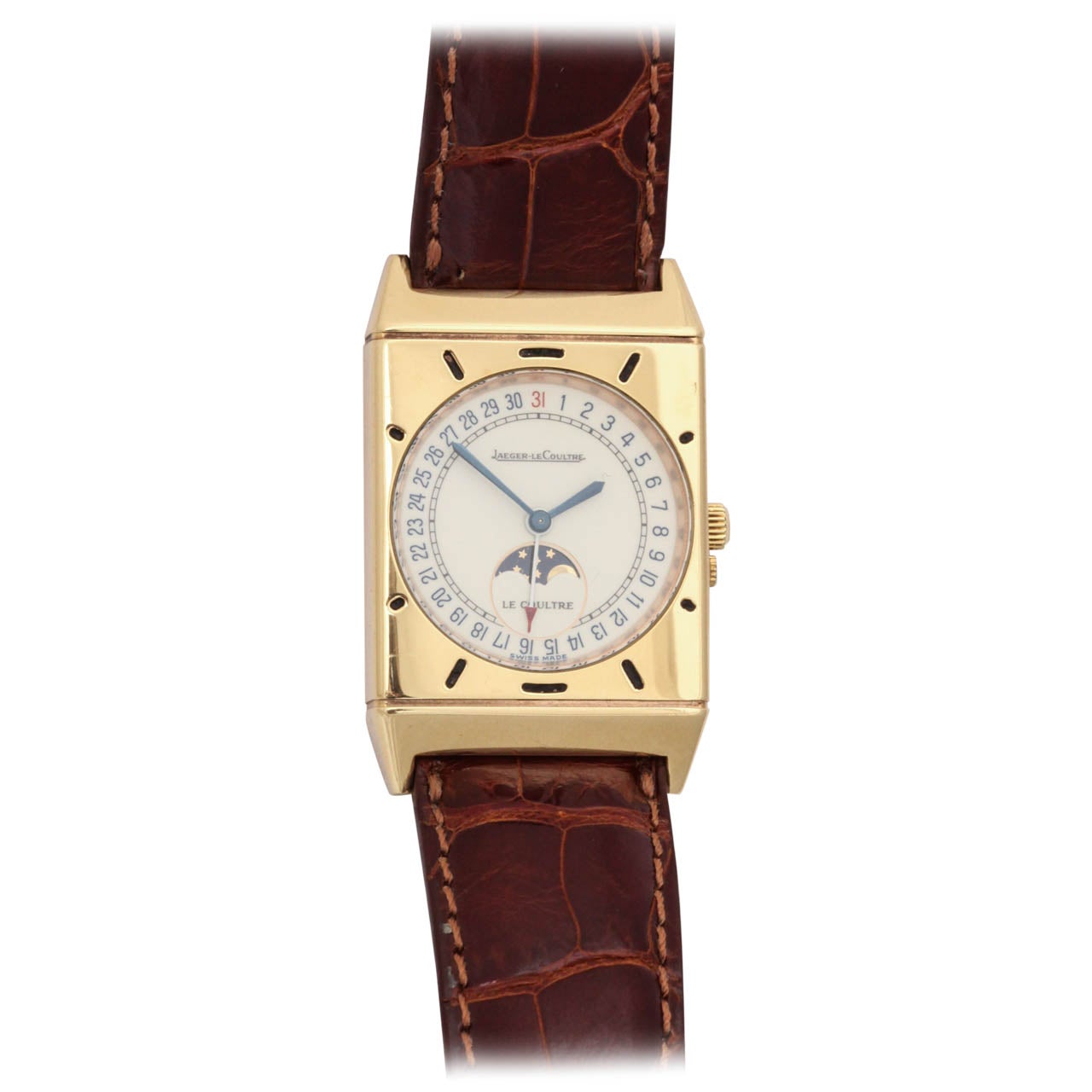 Jaeger-LeCoultre 18kt Gold Wristwatch with Calendar and Moonphase Function