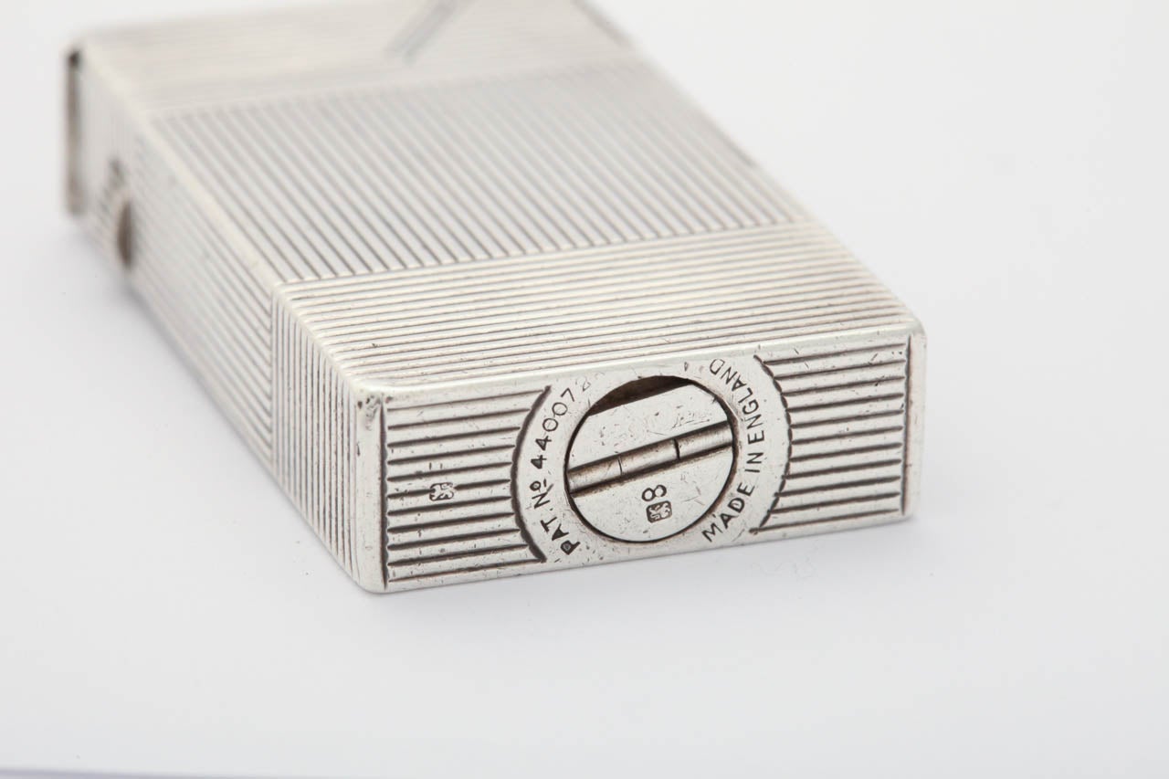 Dunhill Sterling Silver Broadboy Lighter with Watch In Excellent Condition In New York, NY