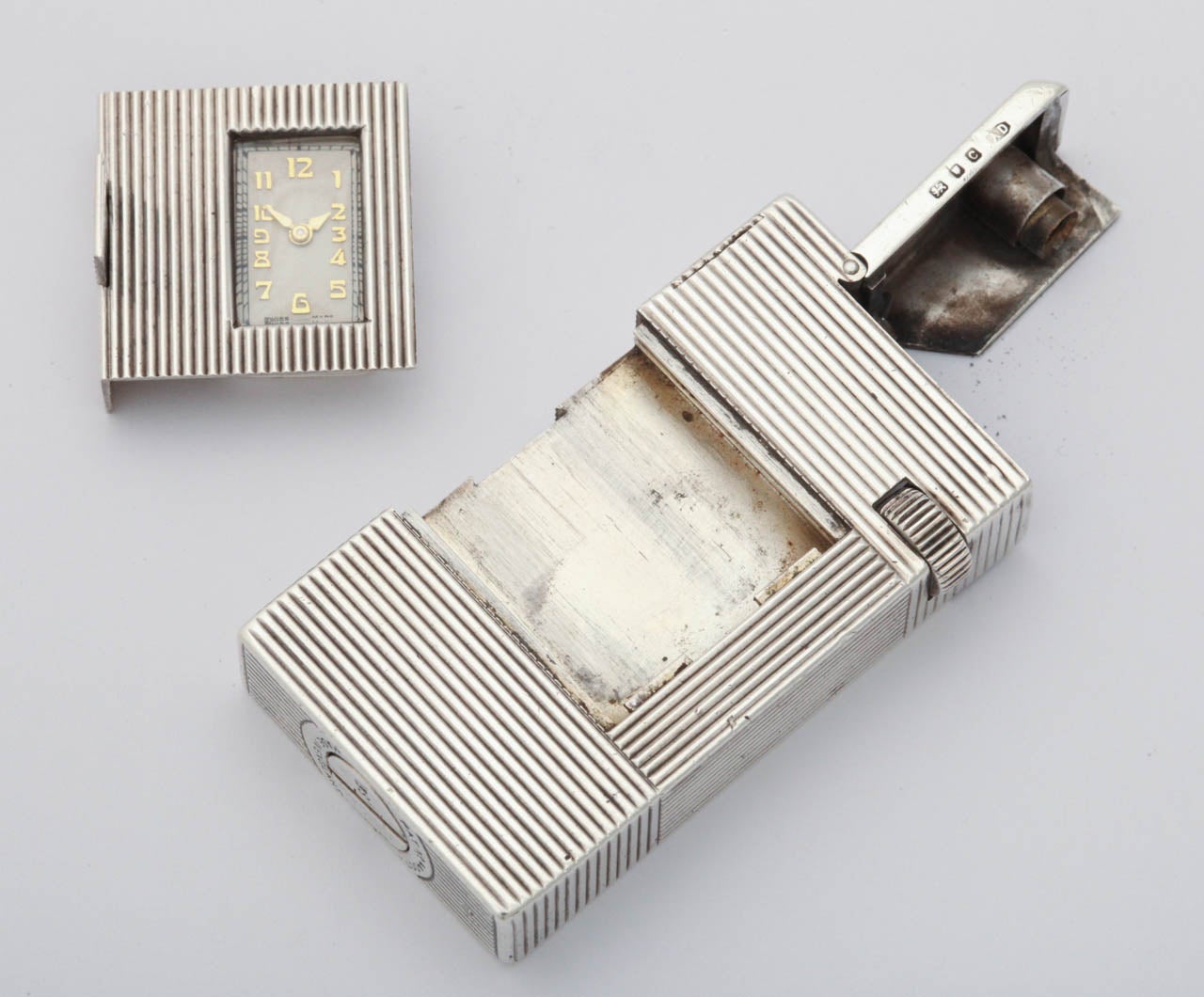 Men's Dunhill Sterling Silver Broadboy Lighter with Watch