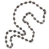 Sterling Silver and Diamond Ball Necklace