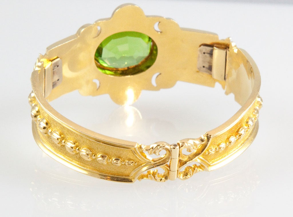 Unique Victorian Peridot Diamond Gold Bracelet 1