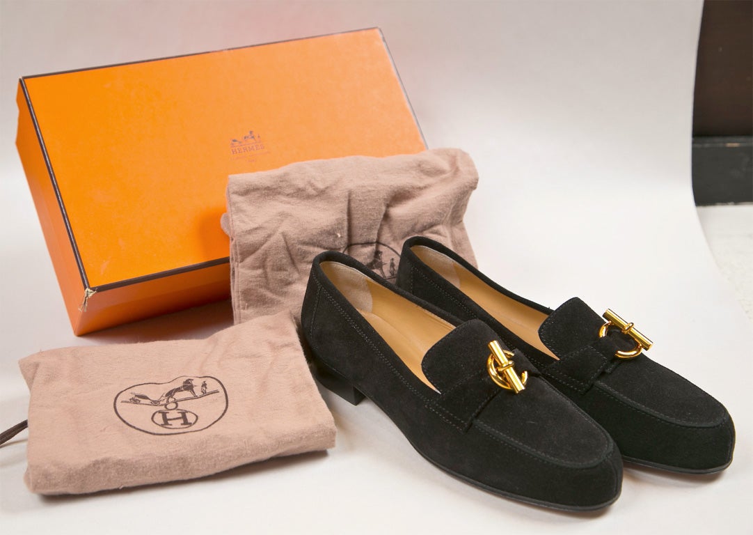 never worn mint in box hermes suede loafers 5
