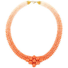 Gorgeous Woven Coral Necklace