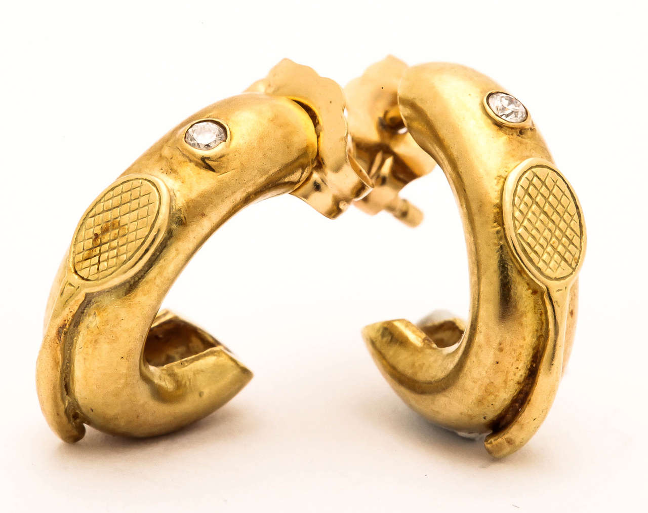 Sweet Diamond Gold Tennis Huggie Earrings