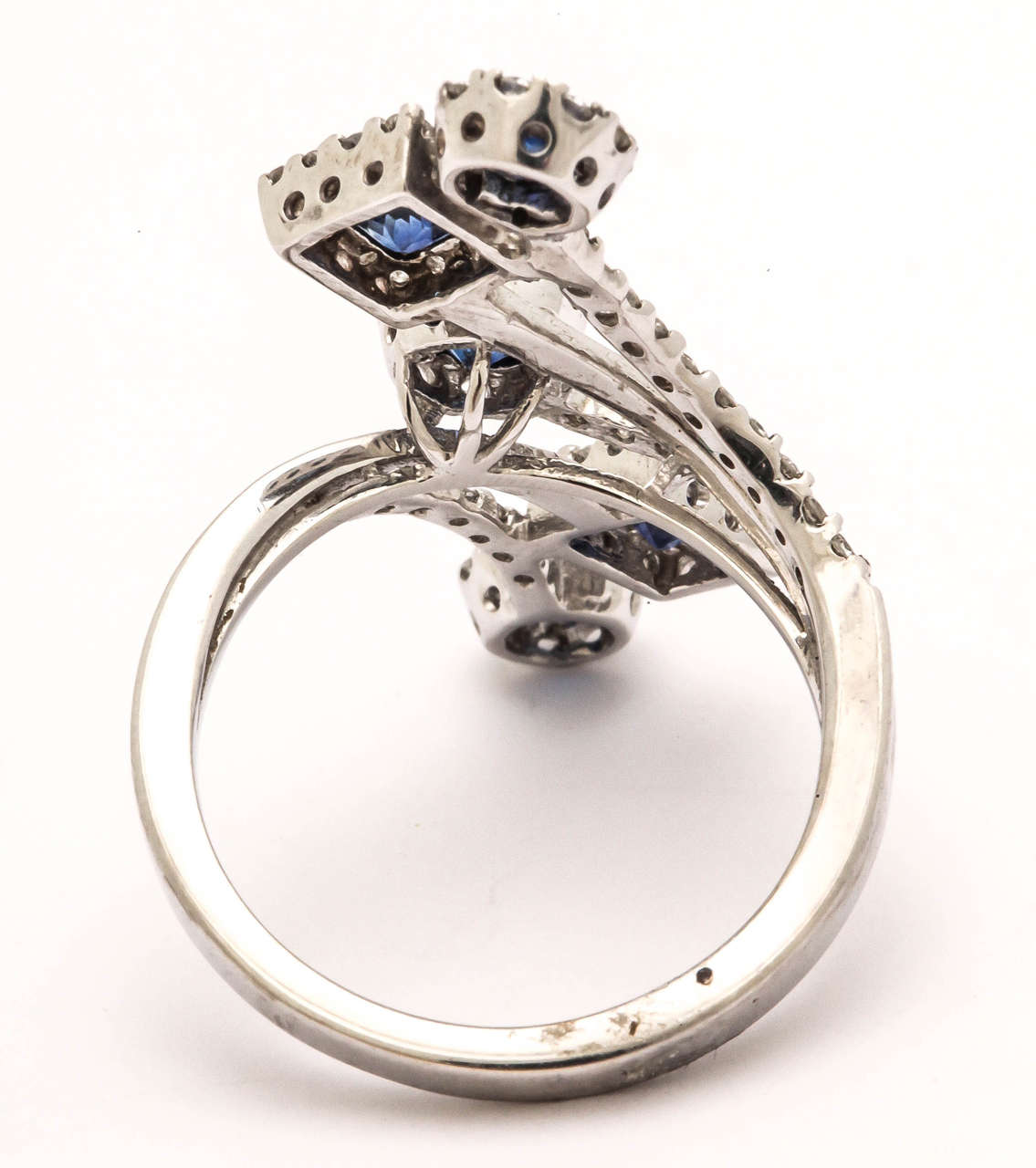Contemporary Festive Sapphire Diamond Gold Spray Ring For Sale