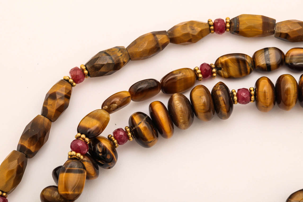 Women's Stunning Ruby Gold Cocobolo Wood Necklace For Sale