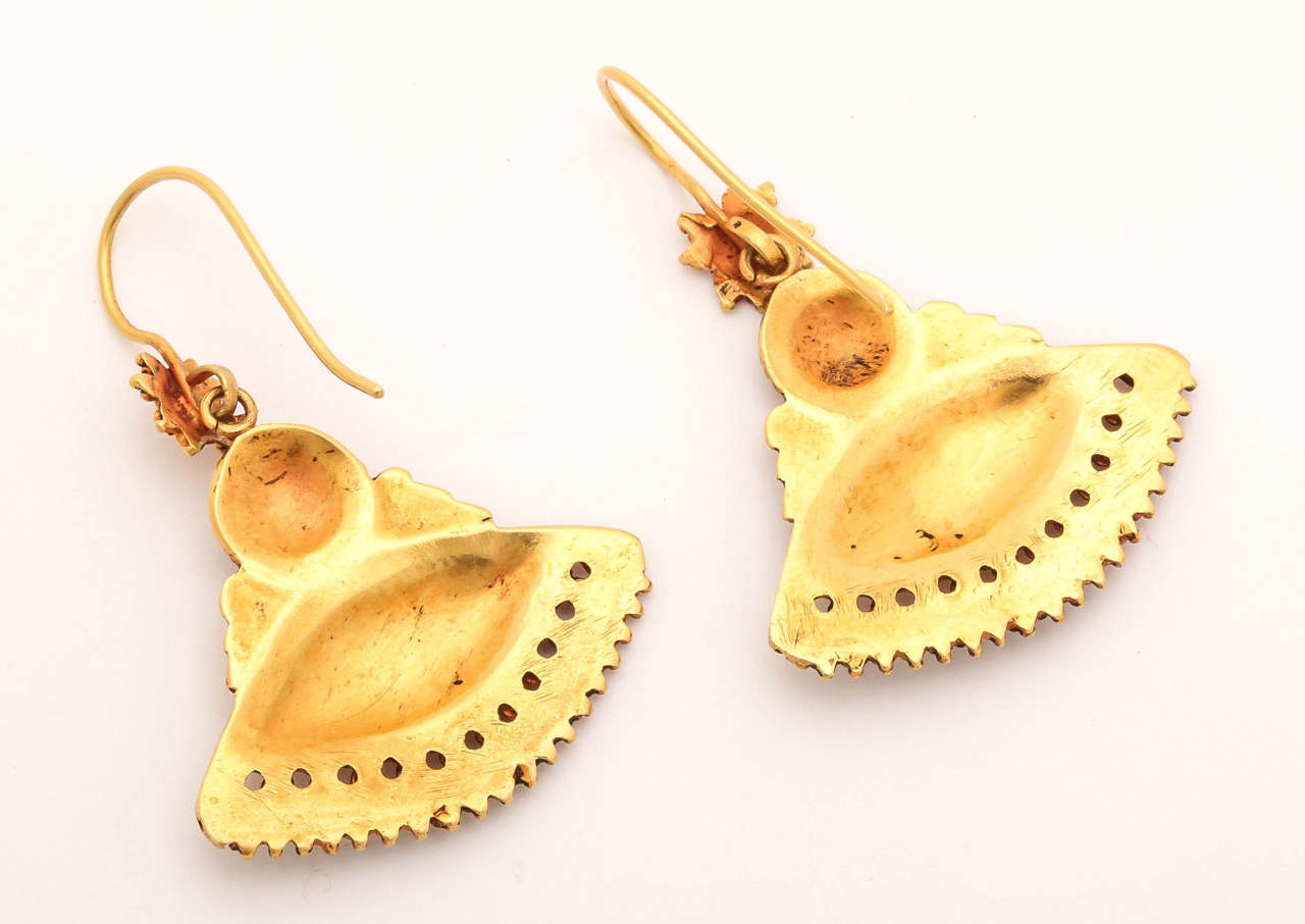 Women's Exotic Gold Tribal Dangling Earrings For Sale