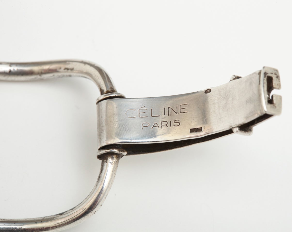 Celine Paris Sterling Silver Stirrup Bracelet 3