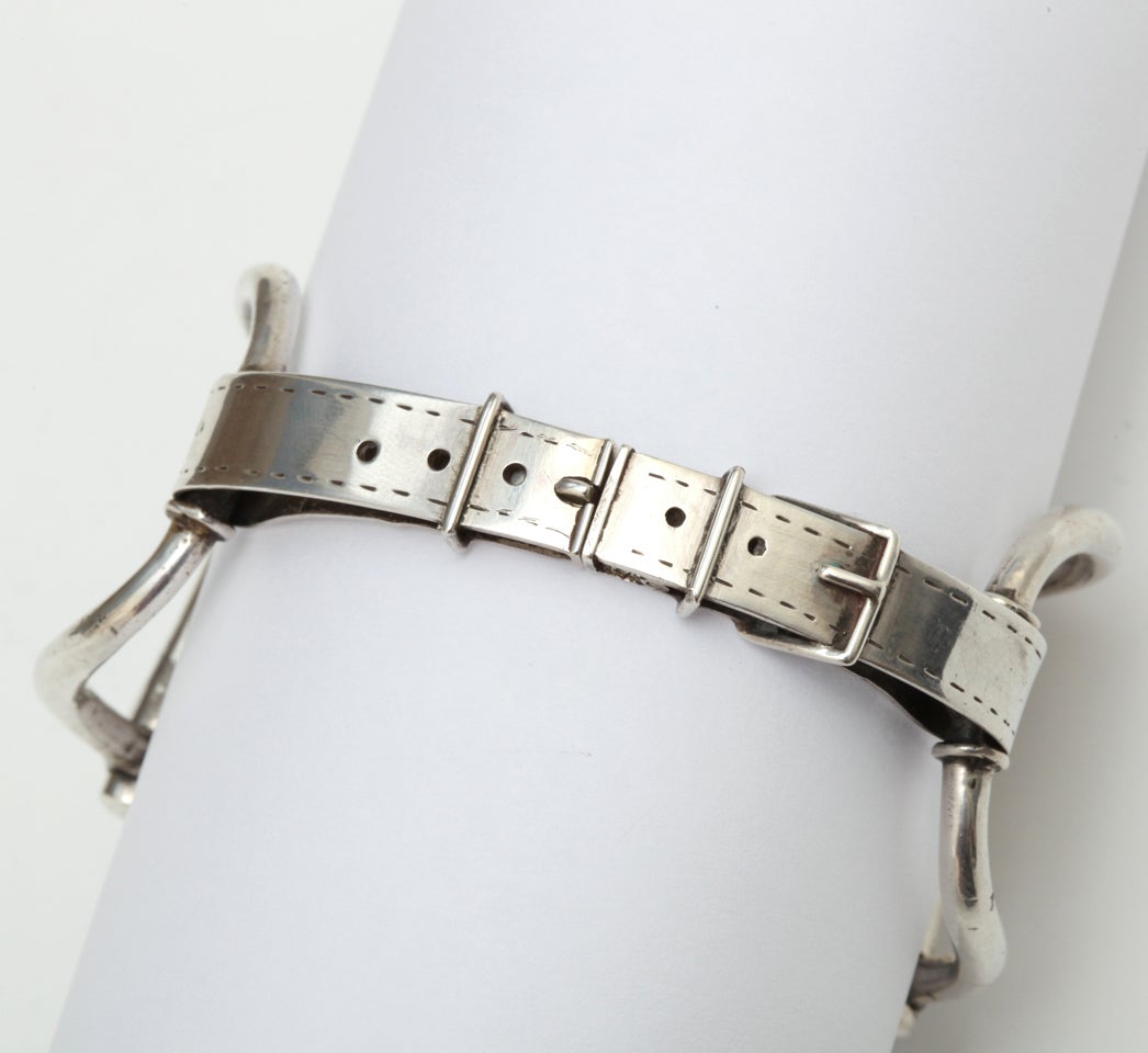 Celine Paris Sterling Silver Stirrup Bracelet 6