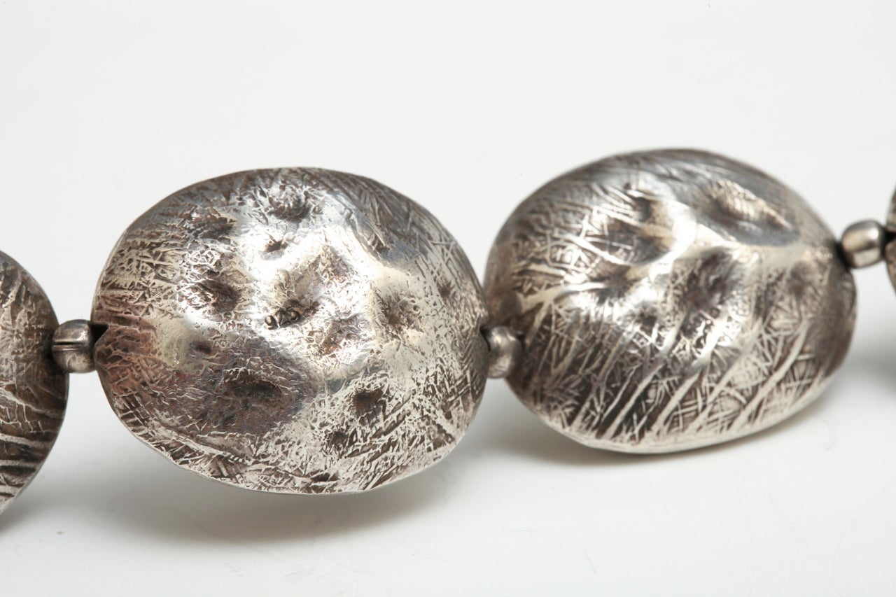 Unique Sterling Silver Cocoa Bean Necklace For Sale at 1stDibs