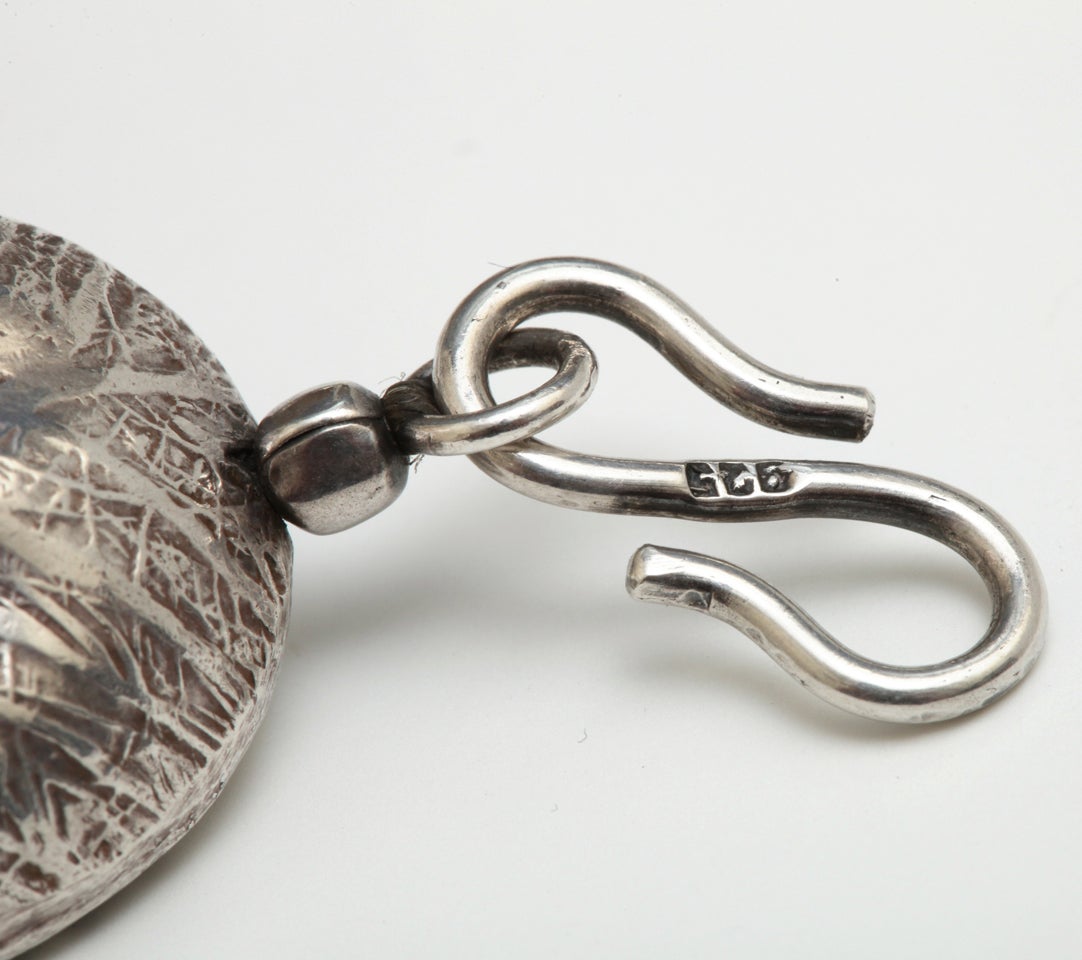 Unique Sterling Silver Cocoa Bean Necklace For Sale at 1stDibs