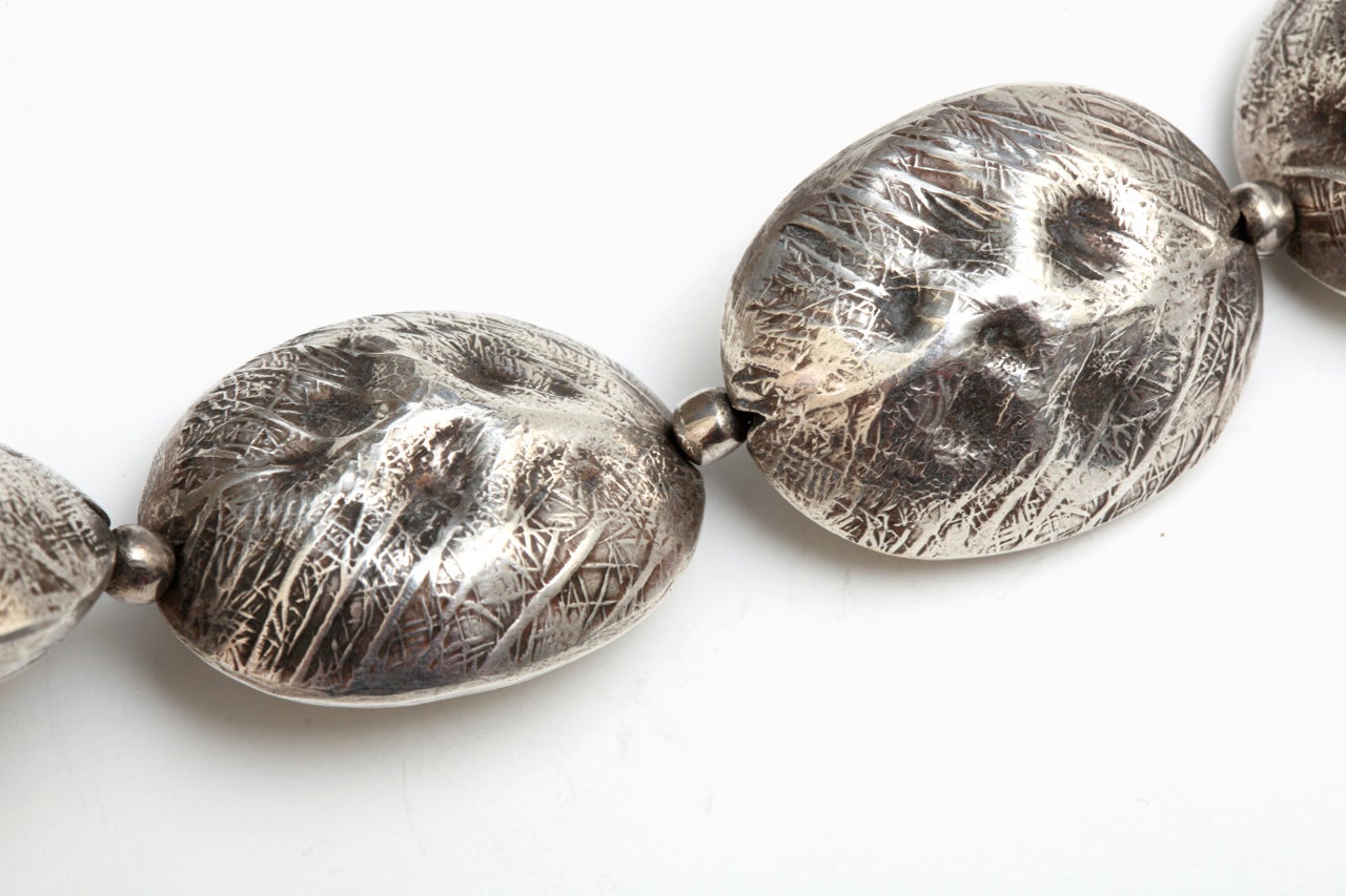 Unique Sterling Silver Cocoa Bean Necklace For Sale at 1stDibs