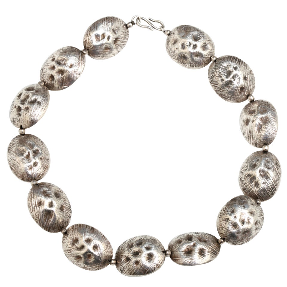 Unique Sterling Silver Cocoa Bean Necklace For Sale at 1stDibs