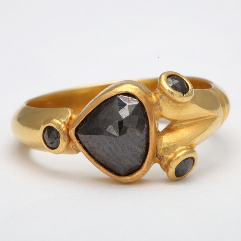 Contemporary Black Diamond Ring