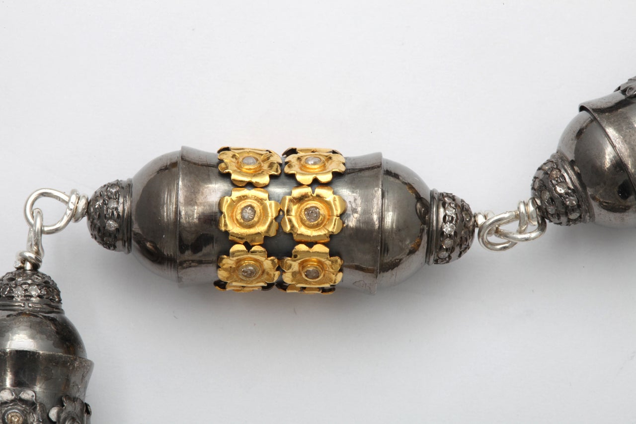 Women's Gold Diamond Flower Bullet Chain
