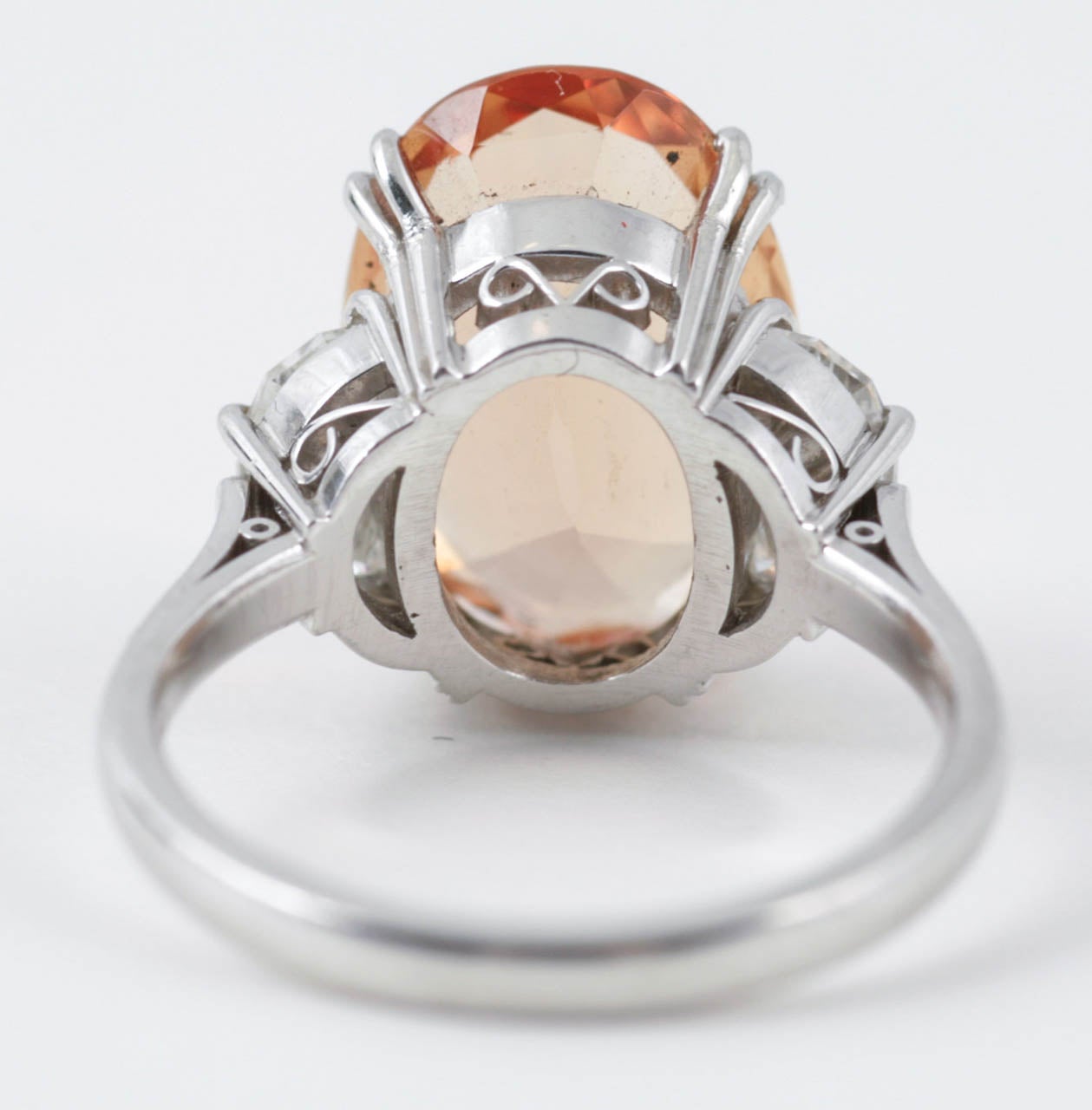 8.00 Carat Natural Brazilian Topaz Diamond Cocktail Ring In Excellent Condition For Sale In London, GB