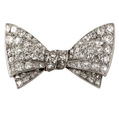 Art Deco Diamond Bow Brooch