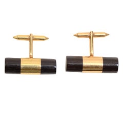 William Spratling Gold and Wood Cufflinks 