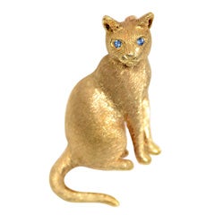 Gold Cat Brooch