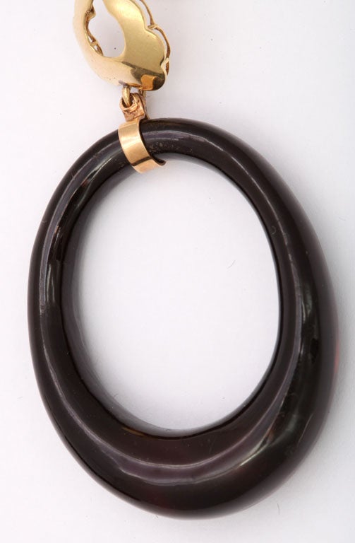 1950's Tortoise Shell Hoop Earrings with Gold Posts 1