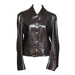 CELINE BELTED LEATHER JACKET