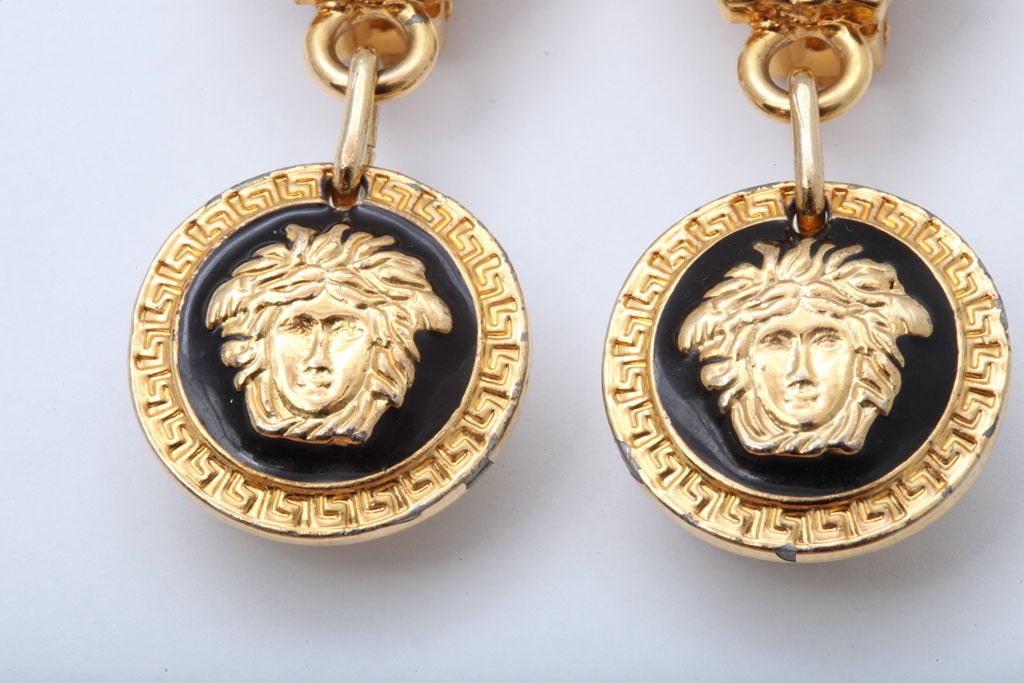 versace earrings gold