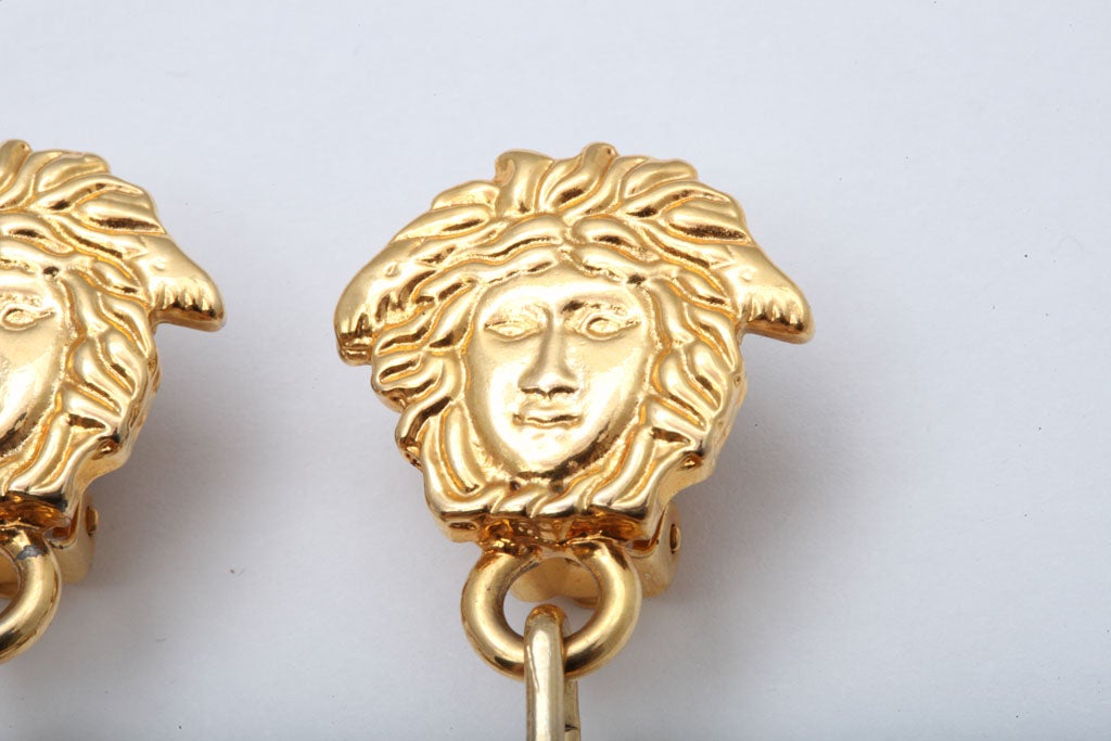 versace earrings black and gold