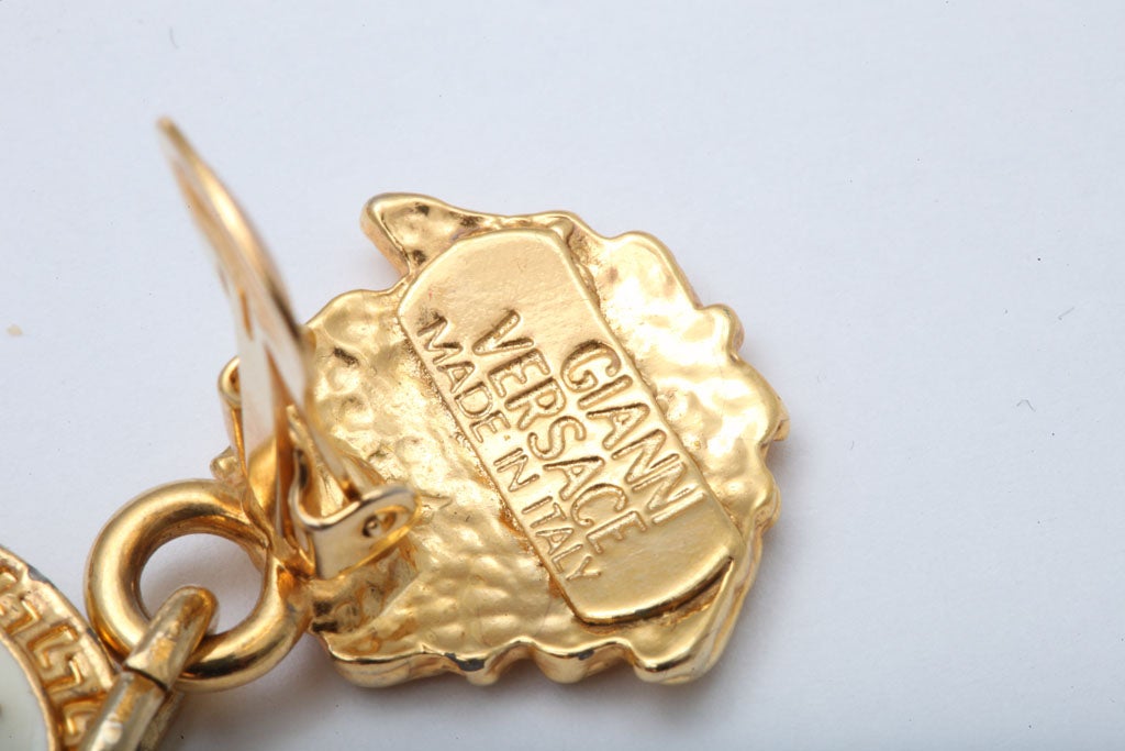 versace earrings black and gold