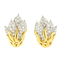 Diamond Flame Clip-On Earrings