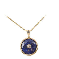 Lapis Triangle Polki Diamond Necklace Lapis Triangle Polki Diamond Necklace