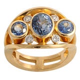 ALETTO BRO.  Ceylon  Sapphire & Diamond Ring