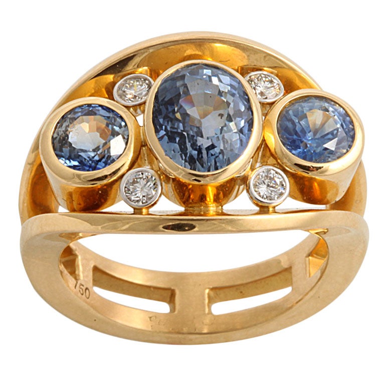 ALETTO BRO. Ceylon Sapphire and Diamond Ring at 1stdibs