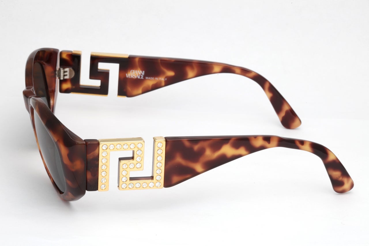 Brown Gianni Versace Rhinestone Sunglasses Mod T24/C COL 869 RH