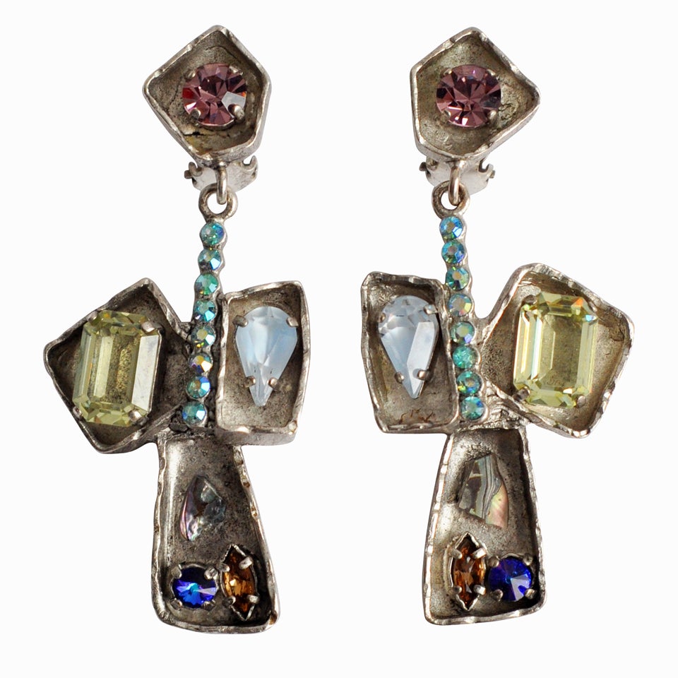 SilverGilt Earrings by Christian LACROIX at 1stdibs