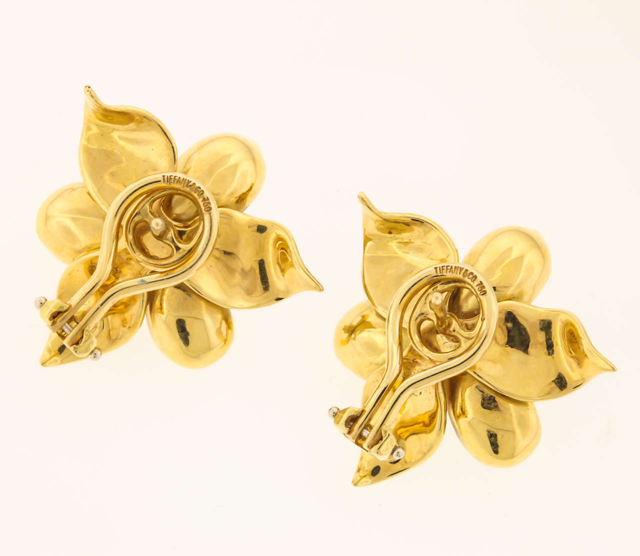 Modern Tiffany & Co. Diamond Gold Trillium Earrings