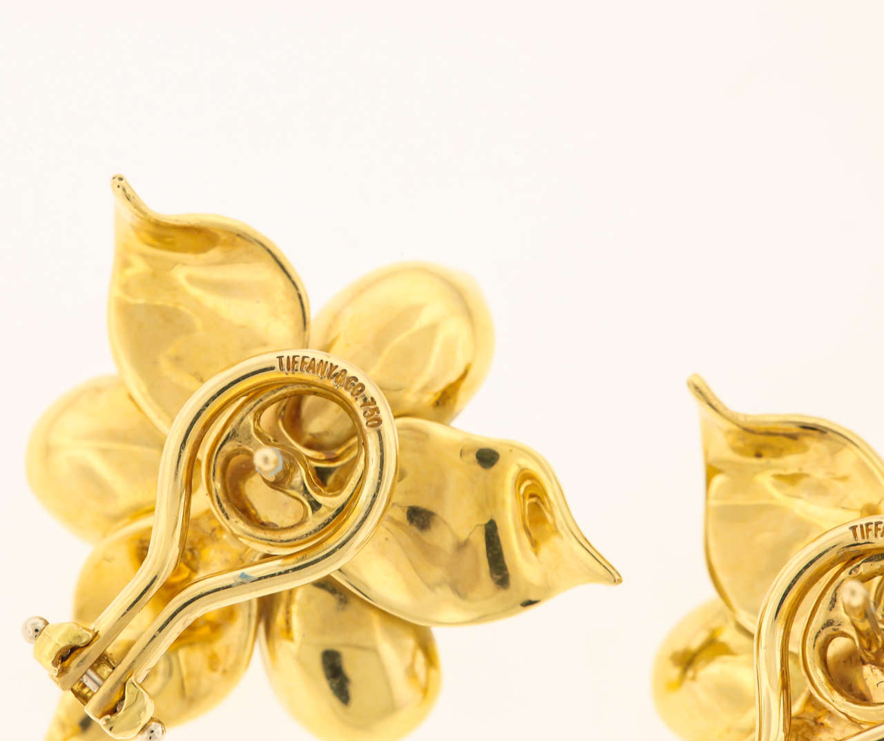 Tiffany & Co. Diamond Gold Trillium Earrings In Excellent Condition In New York, NY