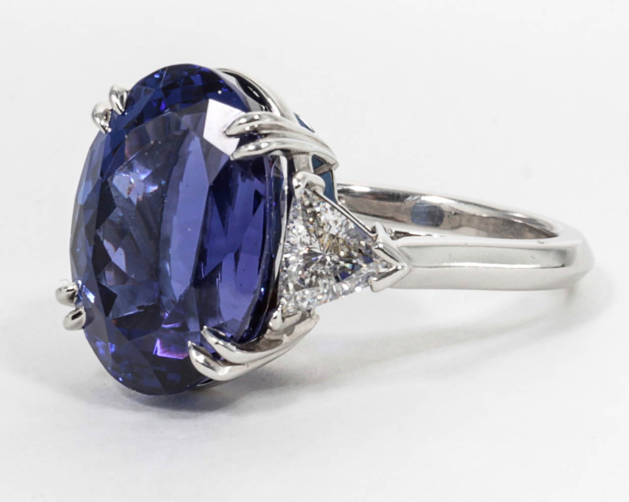 Rare Fine 13.15 carat Tanzanite Diamond Platinum Ring 2