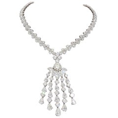 Important Diamond Tassel Necklace Set in Platinum 11