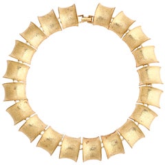 Gilt "Bamboo" Link Necklace 8