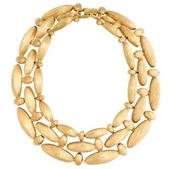 Givenchy Brushed Gilt Triple Link Necklace 7