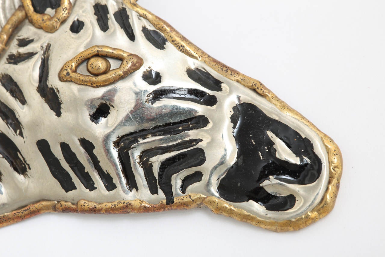 Zebra Head Brooch, Costume Jewelry For Sale 1