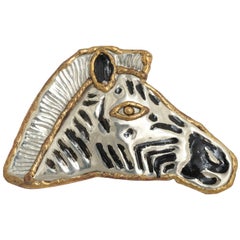 Zebra Head Brooch, Costume Jewelry