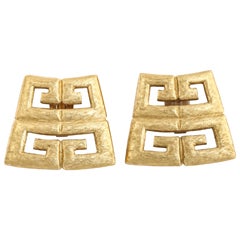 Givenchy Logo Gilt Earrings