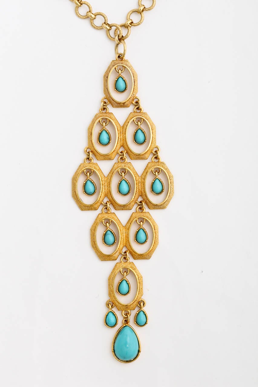 turquoise and gold costume jewelry