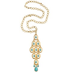 "Turquoise" Tear Drop Pendant Necklace 9