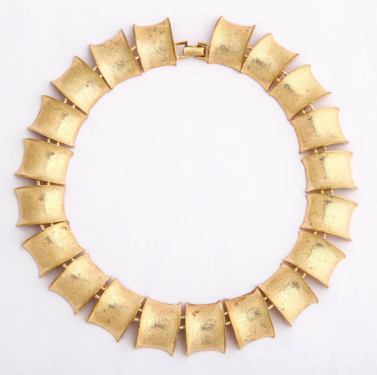 Gilt "Bamboo" Link Necklace For Sale at 1stdibs