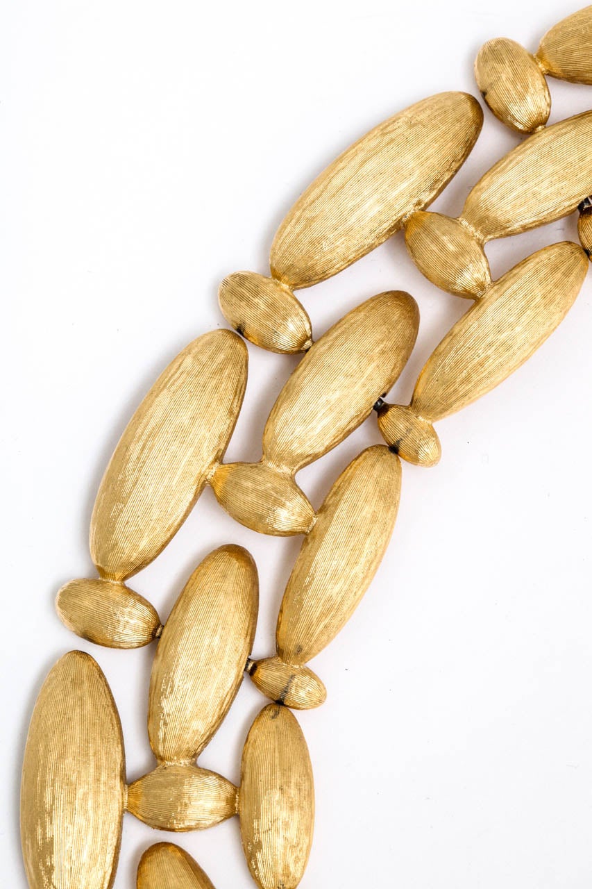 Givenchy Brushed Gilt Triple Link Necklace, Costume Jewelry For Sale at